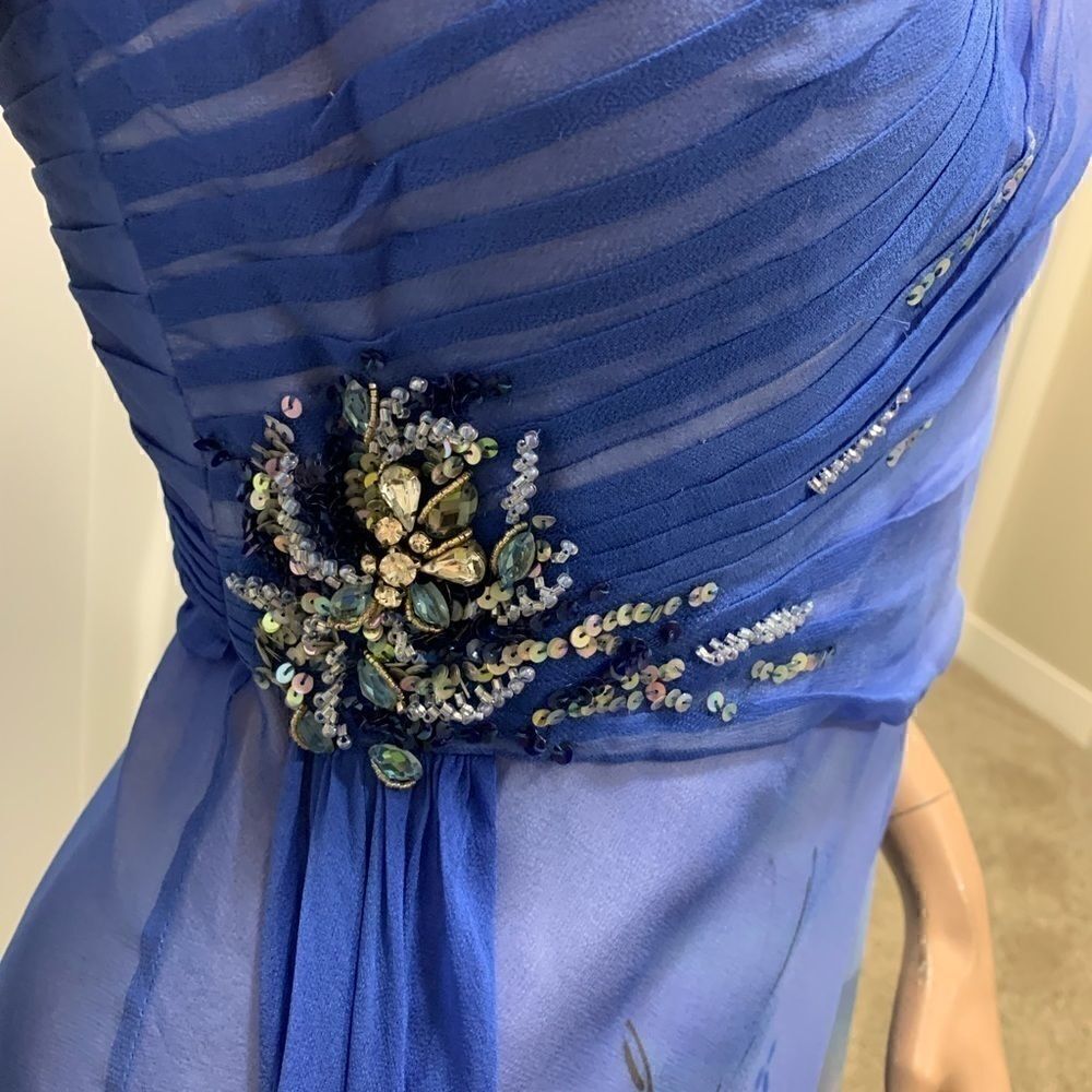 New 100% Silk beaded & hand-painted flowers dress - Picture 8 of 11